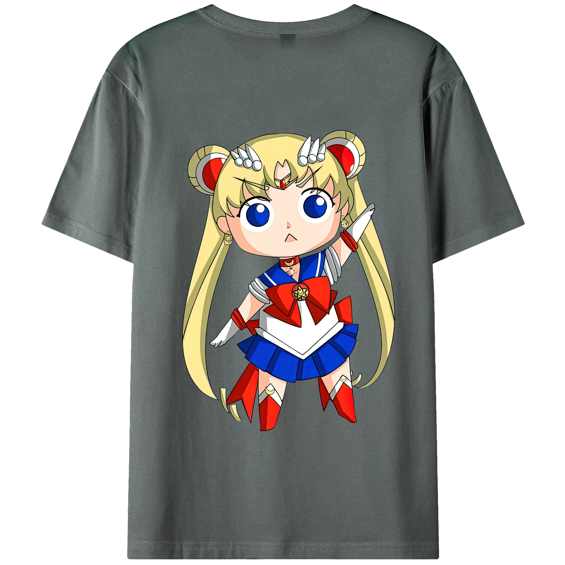 （画像用） 美少女戦士セーラームーン 月野 うさぎ つきの うさぎ Sailor Moon Tsukino Usagi 綿100％半袖Tシャツ（背面プリント）